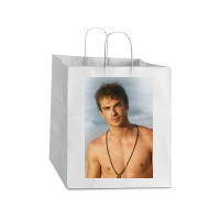 Ian Damon Shirtless Salvatore Take Out Paper Bag - 14 X 10 X 15 1/2 | Artistshot