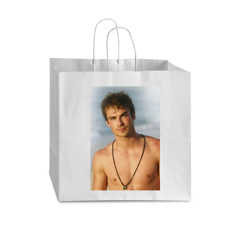 Ian Damon Shirtless Salvatore Vogue Paper Bag - 16 X 6 X 12 | Artistshot