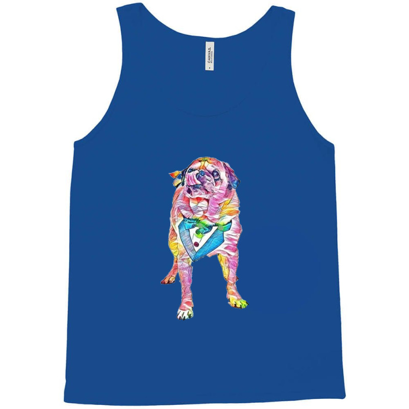 Hungry Pug Dog  Wearing Fancy Tank Top by Kemnabi | Artistshot