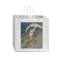 Flower Fairy On A Wave Vogue Paper Bag - 16 X 6 X 12 | Artistshot