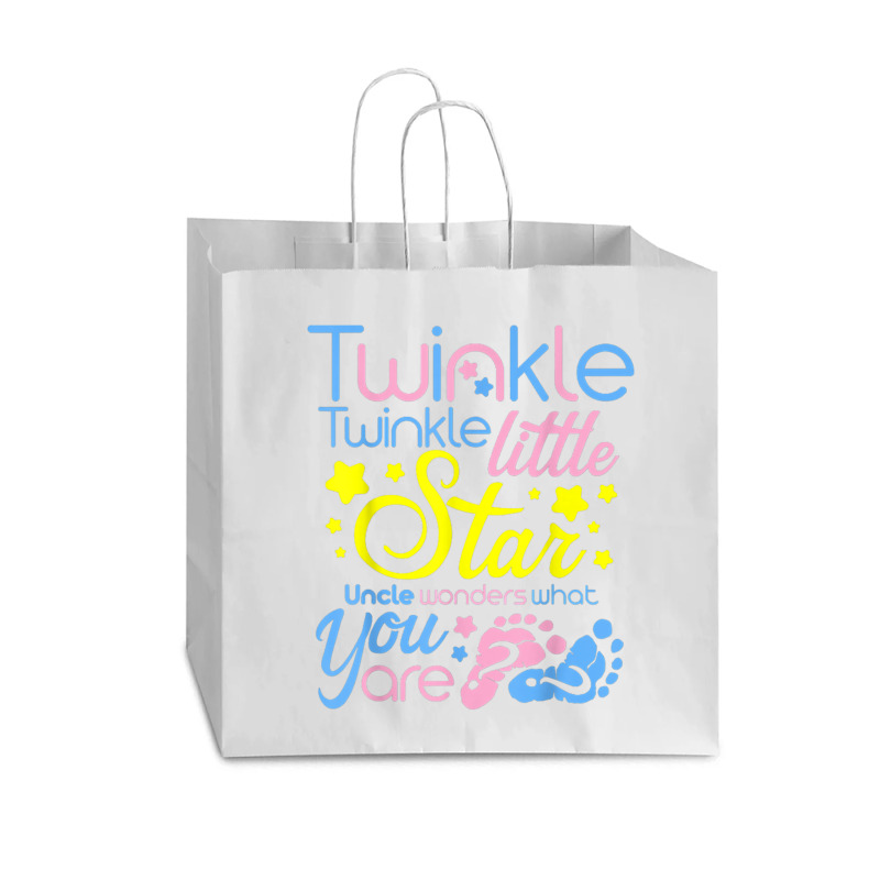 Twinkle.little.star Uncle Wonders What You Are Gender Reveal T Shirt Vogue Paper Bag - 16 X 6 X 12 | Artistshot