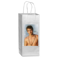 Ian Damon Shirtless Salvatore Wine Paper Bag - 5 1/2 X 3 1/4 X 13 | Artistshot