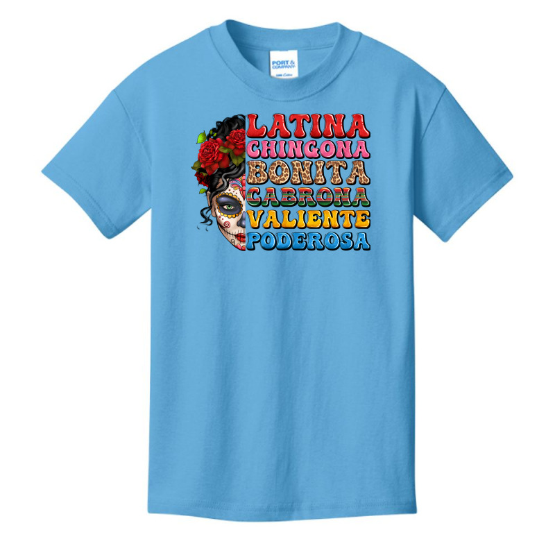 Mexican Sugar Skull Latina Chingona Bonita Basic Youth T-shirt by LillyAllenDesigns | Artistshot