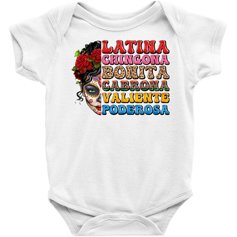 Mexican Sugar Skull Latina Chingona Bonita Baby Bodysuit by LillyAllenDesigns | Artistshot