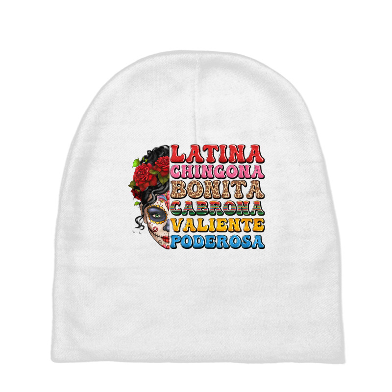 Mexican Sugar Skull Latina Chingona Bonita Baby Beanies by LillyAllenDesigns | Artistshot