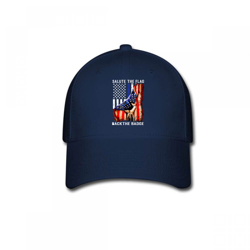 Salute The Flag Back The Badge Baseball Cap by qimanariski | Artistshot