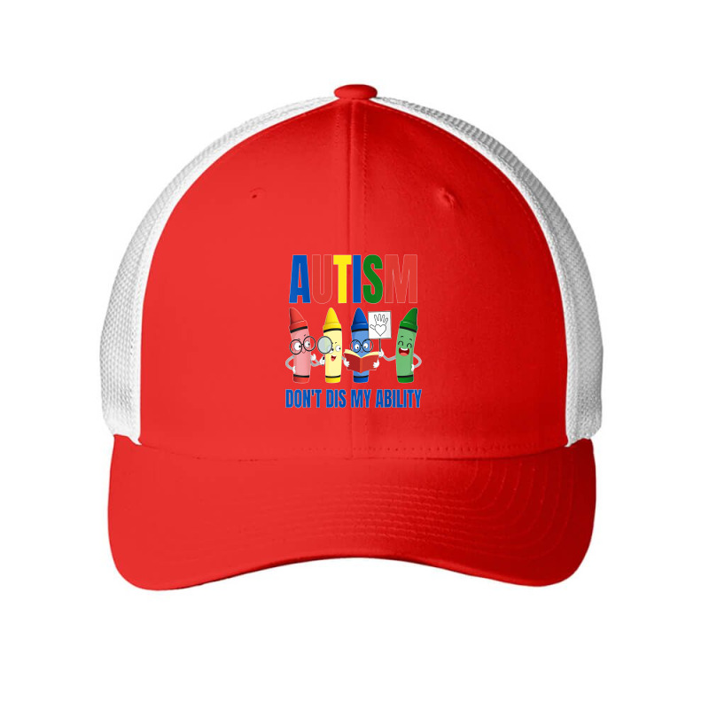 Autism, Don't Dis My Ability, Cute Crayon Cartoon Graphic Mesh cap by CharlesLCross | Artistshot