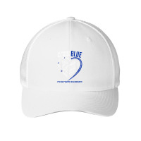 In March We Wear Blue Love Hope Faith Colon Cancer Awareness T Shirt Mesh Cap | Artistshot