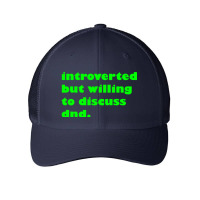 Introverted But Willing To Discuss Dnd Green Mesh Cap | Artistshot