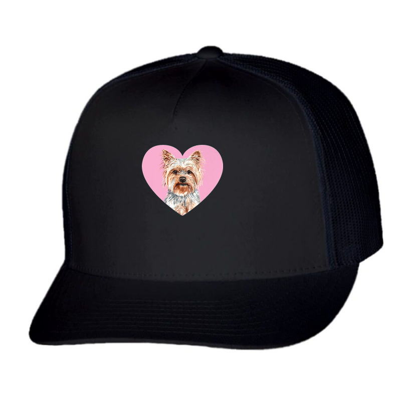 Yorkshire Terrier Valentines Day Pink Heart Yorkie Dog Lover Premium T Trucker Cap by NatalieRoseHeinz | Artistshot