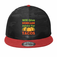 Will Give Skincare Advice For Tacos Aesthetician Esthetician T Shirt Camo Snapback | Artistshot