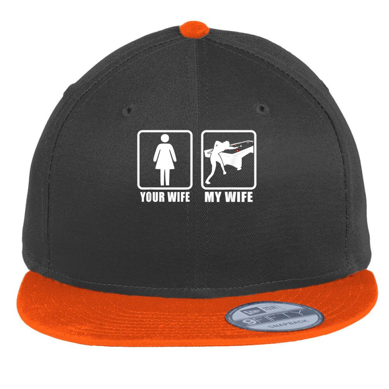 Mens Your Wife My Wife Spouse Husband 8 Ball Billiards Pool T Shirt Flat Bill Snapback Cap | Artistshot