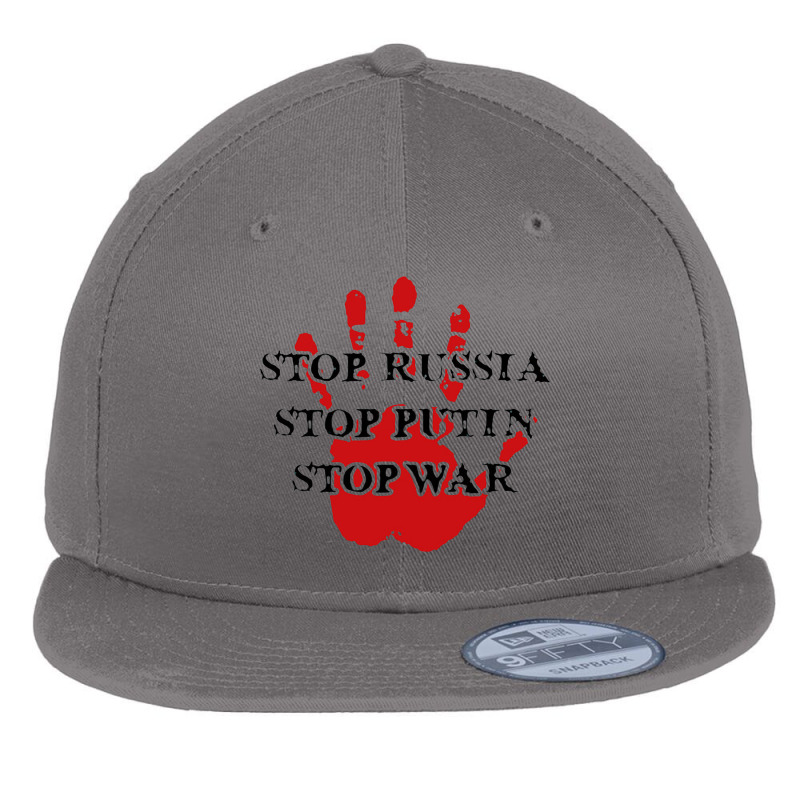 Stop Russia Stop Putin Stop War Flat Bill Snapback Cap by raszmzdu | Artistshot