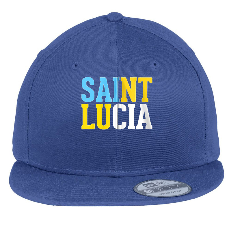 Saint Lucia Bold Color Block Zip Hoodie Flat Bill Snapback Cap | Artistshot