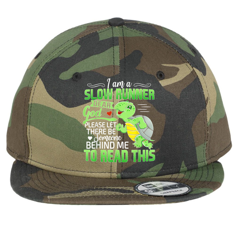 I Am A Slow Runner Vintage Turtle Lover Running Marathon Flat Bill Snapback Cap by CharlesLCross | Artistshot