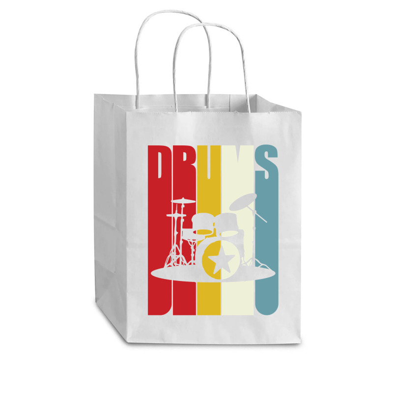 Retro Drums Drummer Gift Idea S S Vintage Cub Paper Bag - 8 X 4 1/2 X 10 1/4 | Artistshot