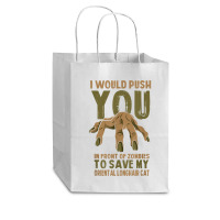 Push You In Zombies To Save My Oriental Longhair Cat Funny T Shirt Cub Paper Bag - 8 X 4 1/2 X 10 1/4 | Artistshot