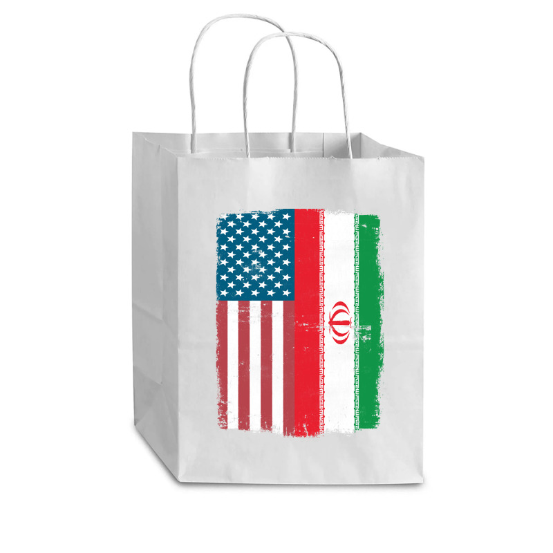 Iranian American Flag, Iranian American Flag Vintage, Iranian American Cub Paper Bag - 8 X 4 1/2 X 10 1/4 | Artistshot