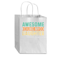 Vintage Awesome Like My Daughter Men Father Cub Paper Bag - 8 X 4 1/2 X 10 1/4 | Artistshot