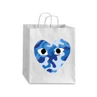 Heart With Eyes Blue Camo Debie Paper Bag - 10 X 5 X 13 | Artistshot