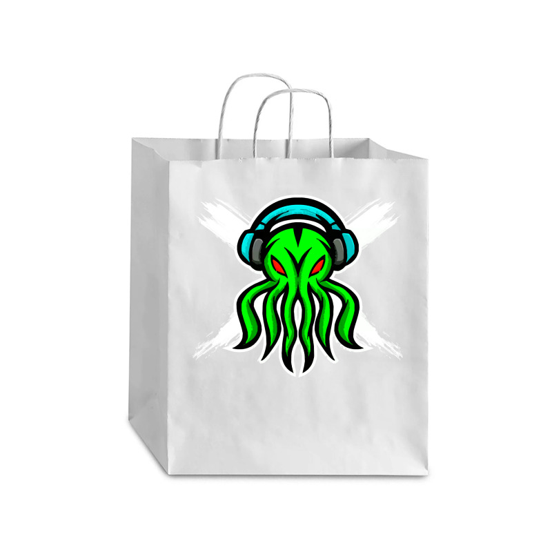 Skull Octopus Music Lover T  Shirt Skull Octopus Music Lover T  Shirt Debie Paper Bag - 10 X 5 X 13 | Artistshot