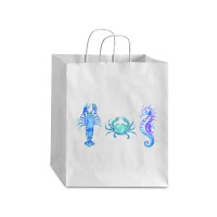 Crustaceancore Ocean Blush Crustacean Lobster Crab Seahorse Debie Paper Bag - 10 X 5 X 13 | Artistshot