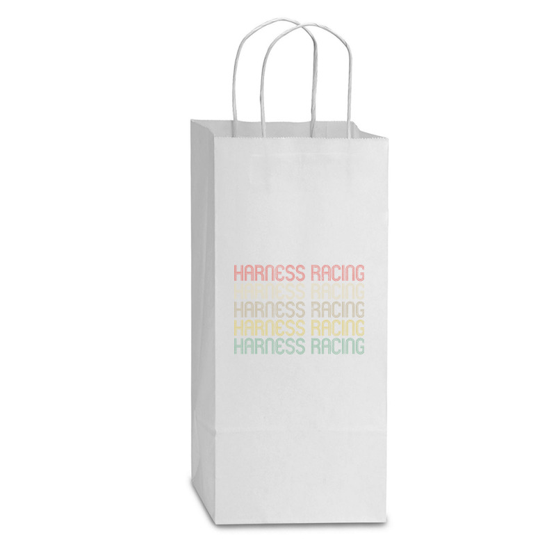 Retro Style Harness Racing Design Double Wine Paper Bag - 6 1/2 X 3 1/2 X 12 3/8 | Artistshot