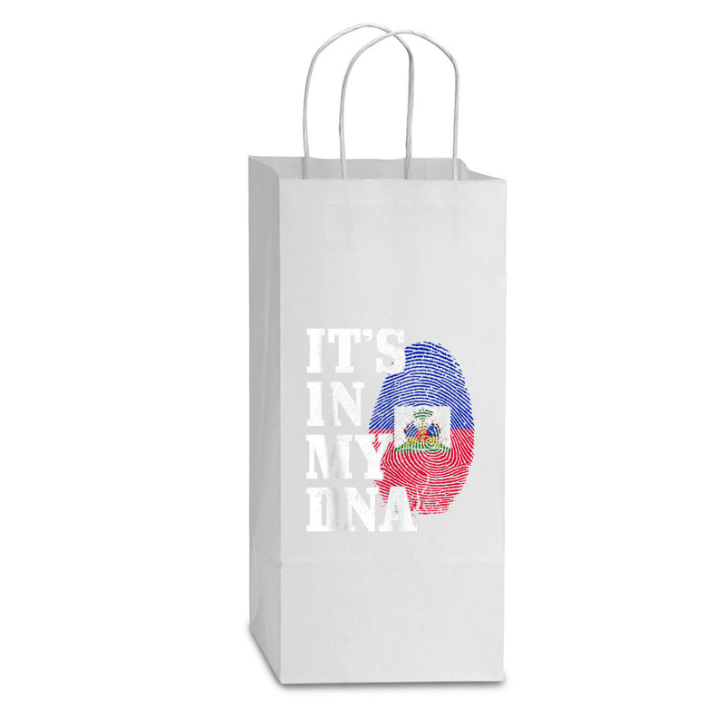 Haiti It's In My Dna Fingerprint Haitian Flag Pride Tank Top Double wine Paper Bag - 6 1/2 x 3 1/2 x 12 3/8 by cm-arts | Artistshot