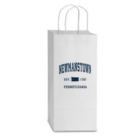 Newmanstown Pennsylvania Pa Vintage Athletic Navy Sports Des T Shirt Double Wine Paper Bag - 6 1/2 X 3 1/2 X 12 3/8 | Artistshot