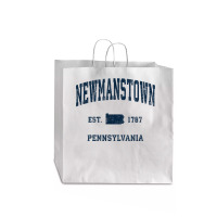 Newmanstown Pennsylvania Pa Vintage Athletic Navy Sports Des T Shirt Jumbo Paper Bag - 18 X 7 X 18 3/4 | Artistshot