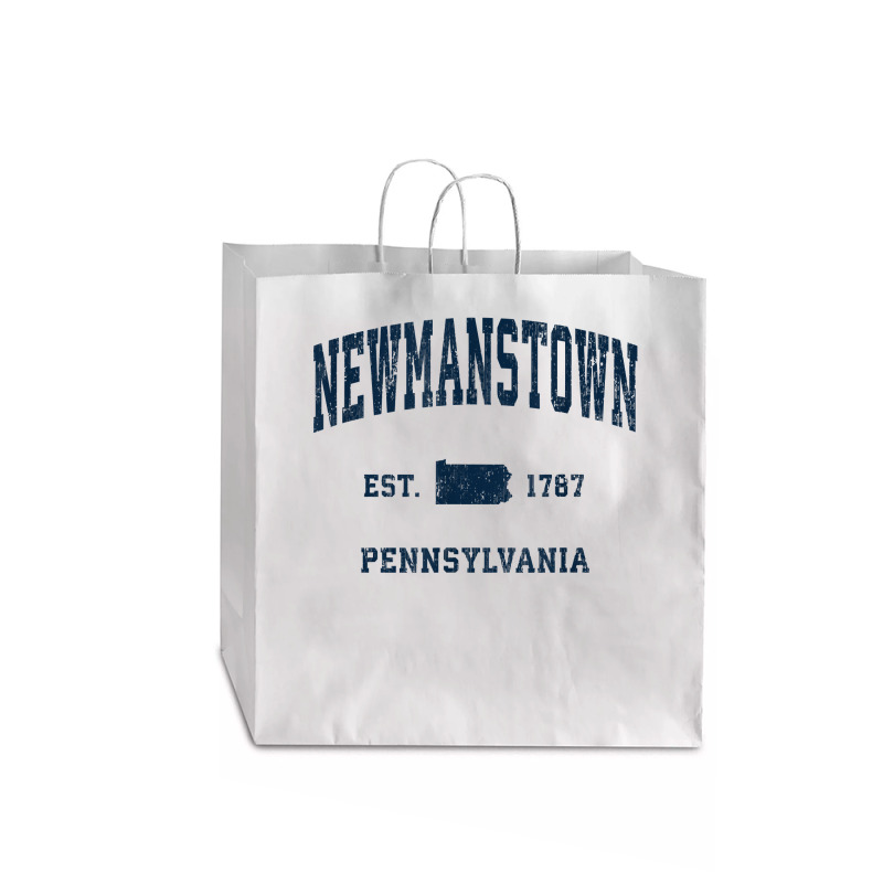 Newmanstown Pennsylvania Pa Vintage Athletic Navy Sports Des T Shirt Jumbo Paper Bag - 18 X 7 X 18 3/4 | Artistshot