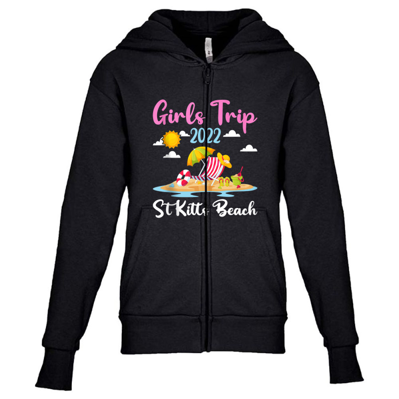 Summer Vacation Girls Trip 2022 Lost Paradise St Kitts Beach Tank Top Youth Zipper Hoodie by Tiktify | Artistshot