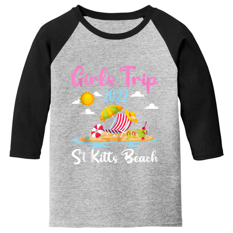 Summer Vacation Girls Trip 2022 Lost Paradise St Kitts Beach Tank Top Youth 3/4 Sleeve by Tiktify | Artistshot