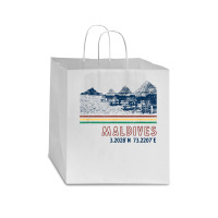 Maldives Bungalow Villas Retro T Shirt Star Paper Bag - 13 X 7 X 13 | Artistshot