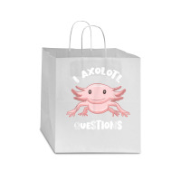 Smiling Axolotl Mexican Walking Fish I Axolotl Questions T Shirt Star Paper Bag - 13 X 7 X 13 | Artistshot