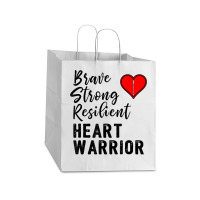 Heart Warrior Chd Awareness Brave Strong Resilient Shirt T Shirt Take Out Paper Bag - 14 X 10 X 15 1/2 | Artistshot