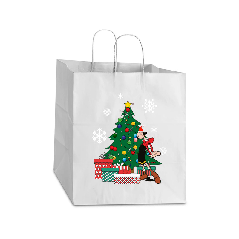 Olive Oyl Around The Christmas Tree Popeye Take Out Paper Bag - 14 X 10 X 15 1/2 | Artistshot