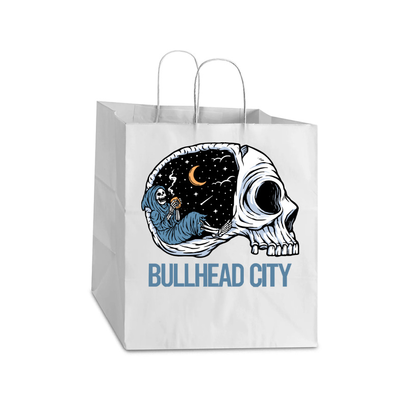 Bullhead City T  Shirt Chilling Skeleton Bullhead City T  Shirt Take Out Paper Bag - 14 X 10 X 15 1/2 | Artistshot