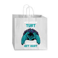 Snapping Turtle Mess With The Turt Snapping Turtle Lover T Shirt Vogue Paper Bag - 16 X 6 X 12 | Artistshot