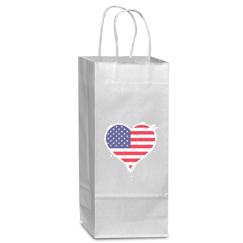 Usa Love Wine Paper Bag - 5 1/2 X 3 1/4 X 13 | Artistshot