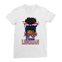 Proud Liberian Afro Messy Bun Latina Ladies Fitted T-shirt | Artistshot