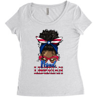 Proud Liberian Afro Messy Bun Latina Women's Triblend Scoop T-shirt | Artistshot