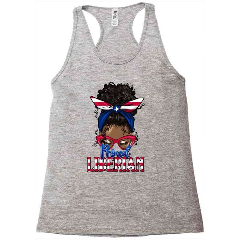 Proud Liberian Afro Messy Bun Latina Racerback Tank by HRA Design Shop | Artistshot