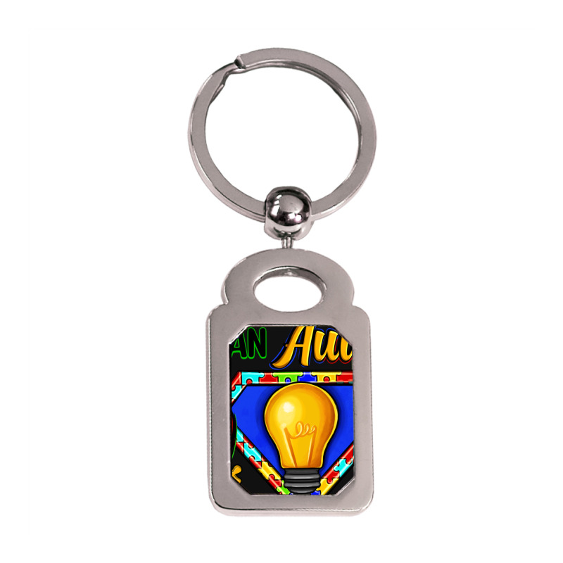 Im An Autism Dad Whats Your Superpower Silver Rectangle Keychain | Artistshot