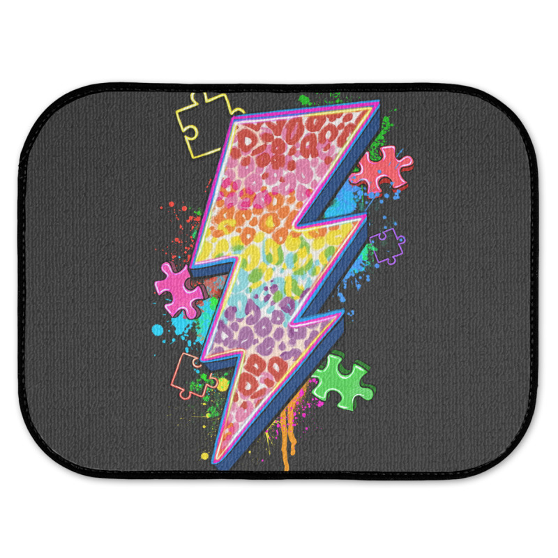 Lightning Bolt Autism Rear Car Mat | Artistshot