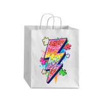 Lightning Bolt Autism Debie Paper Bag - 10 X 5 X 13 | Artistshot