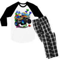 Monster Truck Au Some Men's 3/4 Sleeve Pajama Set | Artistshot