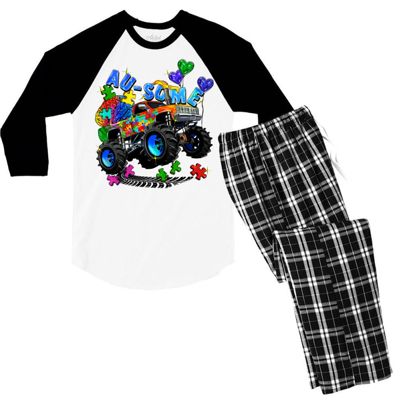 Monster Truck Au Some Men's 3/4 Sleeve Pajama Set | Artistshot