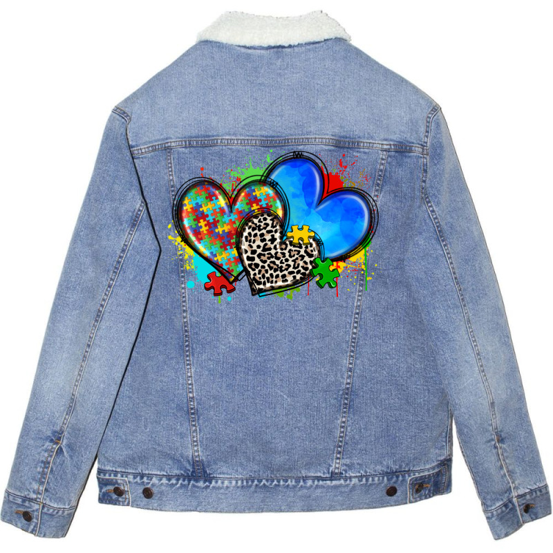 Autism Hearts Unisex Sherpa-lined Denim Jacket | Artistshot