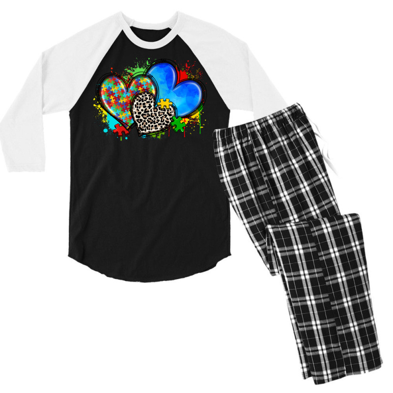 Autism Hearts Men's 3/4 Sleeve Pajama Set | Artistshot